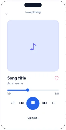 Music player app wireframe template
