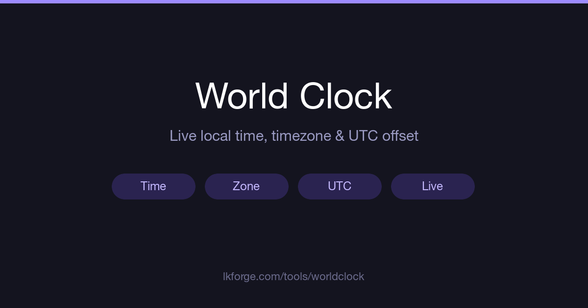 World Clock — What's My Timezone & UTC Converter